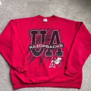 Vintage Arkansas Razorbacks Football Crewneck Sweatshirt Mens Size XXL
